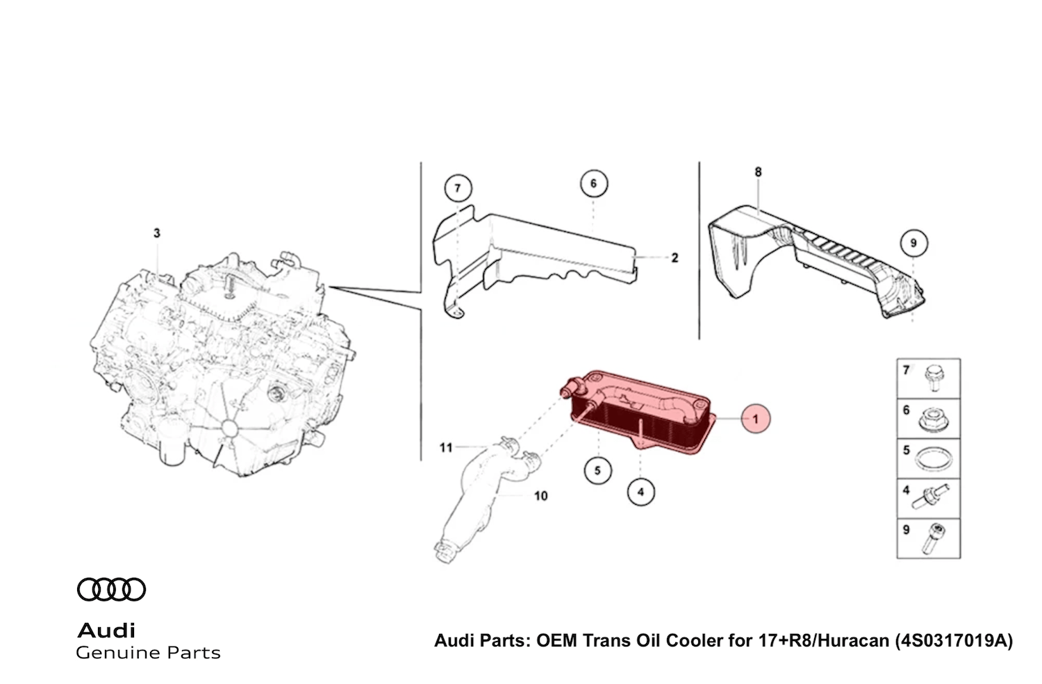Audi Oem Trans Oil Cooler For 17r8huracan 4s0317019a 2